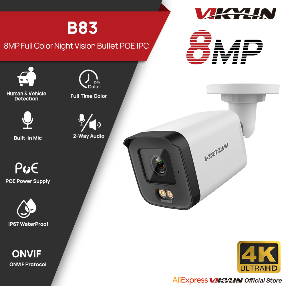 Kamera IP VIKYLIN 8MP HD PoE,  – Pan Tilt Bracket recenzja i cena
