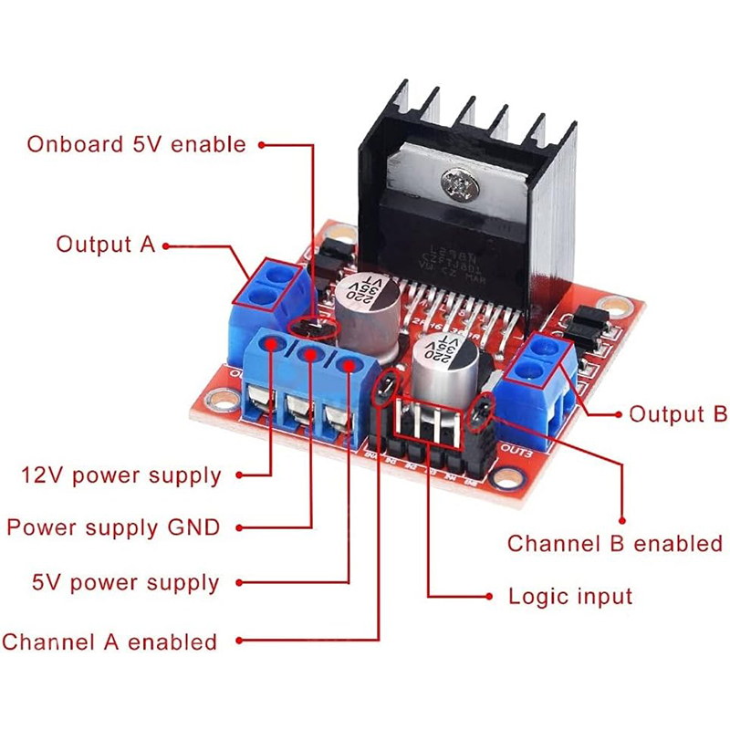 Moduł sterownika L298N, silnik – L298N Module recenzja i cena