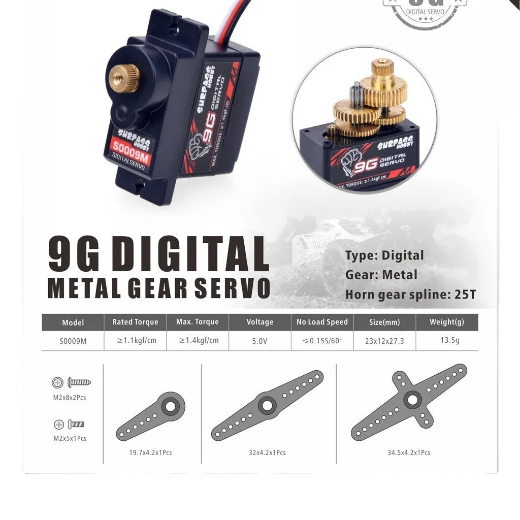 Cyfrowe mikroservo RC 2g 3.7g  – Micro Servo recenzja i cena